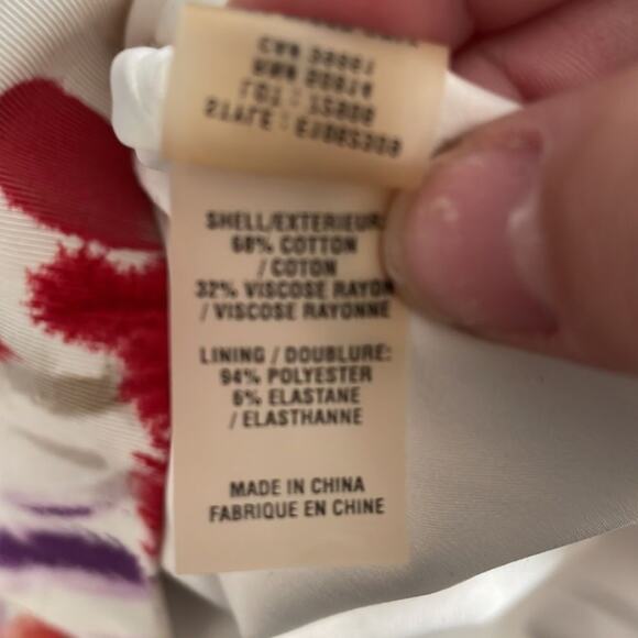 Elie Tahari white/purple/red flowered knee-length skirt size 10 - Picture 5 of 8